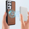 For Samsung Galaxy S21 Ultra 5G LC.IMEEKE Magsafe Phone Case(Brown)