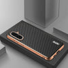 For Samsung Galaxy A36 AZNS Electroplated Edge Carbon Fiber Texture Phone Case(Black)