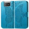 For Asus Zenfone 8 Flip Butterfly Love Flower Embossed Horizontal Flip Leather Case with Holder & Card Slots & Wallet & Lanyard(Blue)