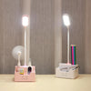 Student USB Charging Bedroom Touch LED Eye Protection Multifunctional Creative Desk Lamp, Style:Without Fan(Pink)