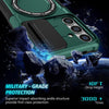 For Samsung Galaxy S25+ 5G Sliding Camshield MagSafe Holder TPU Hybrid PC Phone Case(Deep Green)