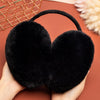 Winter Women Cute Earmuffs Soft Fluffy Warm Earmuffs Adult Children Students Ear Warmer, Size: 16cm Medium(Black)