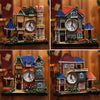 Big Castle Alarm Clock Villa Resin Craft Ornament(Left Blue Pavilion)