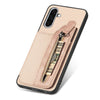 For Samsung Galaxy S25+ 5G Carbon Fiber Horizontal Flip Zipper Wallet Phone Case(Khaki)