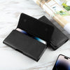 HAWEEL 6.1-6.8 inch Litchi Texture Genuine Leather Phone Belt Clip Horizontal Carrying Pouch (Black)
