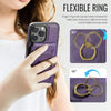 For iPhone 14 DG.MING K1 MagSafe Detachable Wallet RFID Back Cover Phone Case(Purple)