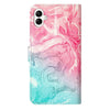 For Samsung Galaxy A06 4G Colored Drawing Marble Pattern Leather Phone Case(Pink Green Marble)
