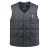 White Duck Down Jacket Vest Men Middle-aged Autumn Winter Warm Sleeveless Coat, Size:M(Blue)