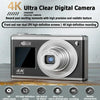 4K HD Optical Zoom Digital Camera 60MP Dual Screen Selfie Camera, No Memory(White)
