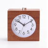 Solid Wood Silent Snooze Alarm Clock with Pointer(Square Dark)