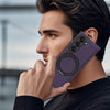 For Samsung Galaxy Z Fold6 5G Kevlar Carbon Fiber 360 Rotation MagSafe Holder Phone Case(Purple)