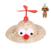 Dog & Cat Straw Dragonfly Hat (M) - Summer Pet Headdress