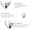 S925 Sterling Silver Heart-shaped Panda Women Nacklace Jewelry