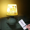 Plug-In Cup-Shaped Night Light Girl Bedroom Bedside Dim Lamp With Remote ControlCN Plug, Style: Romantic Tour Yellow