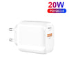 CS-20W Mini Portable PD3.0 + QC3.0 Dual Ports Fast Charger(EU Plug)