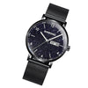 BINBOND B3820 Men Simple Luminous Quartz Watch Student Trendstarry Starry Sky Pattern Watch(Black Mash Black Shell White Nails)