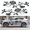 2 PCS/Set D-545 Rose Pattern Car Modified Decorative Sticker(Yellow)