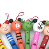 2 PCS Creative Cartoon Wooden Animal Whistle Children Environmental Protection Mobile Phone Backpack Pendant(Color and Style Random Delivery)