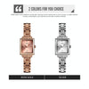 SKMEI 1407 Business Fashion Watch with Diamonds Delicate and Elegant Square Zinc Alloy Quartz Watch for Women Rose Gold