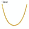 2 PCS 5mm Full Sideways Gold Plated Necklace Fashion Jewelry, Specification: 16 inch (40cm)