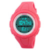 SKMEI 1025 Multifunctional Female Outdoor Fashion Waterproof Large Dial Silicone Watchband Wrist Watch(Rose Red)