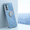 For Samsung Galaxy A36 5G XINLI Straight Edge 6D Electroplate TPU Phone Case with Ring Holder(Celestial Blue)