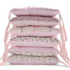 Crib Perimeter Embroidery Bunny Bedding Baby Cotton Anti-collision, Size:30 x 30 cm(Pink Six-piece Suit)