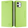 For iPhone 12 mini RC01 Dual-Folded Magnetic Suction RFID Leather Phone Case(Grass Green)