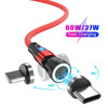 ENKAY PD60W Type-C to Type-C / 8 Pin Magnetic 540 Degrees Rotating Fast Charging Cable, Length:1m(Red)
