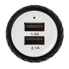 Mini Wheels Design 5V 1.0A+2.1A Double USB Universal Quick Car Charger for Phones / Tablets(White + Black )