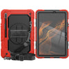 For Samsung Galaxy Tab S8 11 inch SM-X700 Silicone + PC Tablet Case with Shoulder Strap(Red+Black)