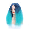 Matte Realistic Corn Perm Long Curly Hair Woolen Volume Wig Headgear(Malachite Green Gradient)