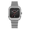 Curren 8460 Casual Steel Strap Square Men Quartz Watch, Color: White Shell Black