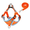 Reflective Dog Harness Vest & Lead, Orange (M)