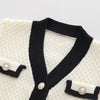 Baby Girls Winter Clothes Set Knit Sweater and Pants Autumn Girl Clothing, Size: 110(Black and White)