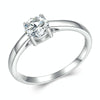 MSR005 Sterling Silver S925 Four Claw Moissanite Ring White Gold Plated Jewellery, Size: No.6