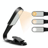 USB Charging Stepless Dimming LED Clip Light Dormitory Bedside Magnetic Reading Lamp(Black)