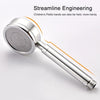 Space Aluminum Round Shape High Pressure Handheld Shower Head Water Saving Bathroom Accessories, Size: 23 x 8.2 x 2cm(Silver)