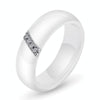 Simple Nano Ceramic Ring Trend Titanium Steel with Zircon Rings, Ring Size:8(White)