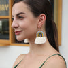 2 Pairs Personalized Tassel Bohemian Earrings Hand-Woven Retro Earrings(Yellow Colorful)