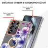 For Samsung Galaxy S25 Ultra 5G Flowers and Plants Series IMD TPU Phone Case with Ring Holder(Purple Begonia)