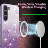 For Samsung Galaxy S23 5G Gradient Glitter Flower All-inclusive Phone Case(Purple)