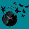 Butterfly Star 3D Acrylic Stereo Living Room Bedroom Decorating Mirror Wall Clock(Black)