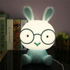 Fashion Cute Cartoon Rabbit LED 3-modes Dimming Touch Control Bedside Lamp, US Plug(Blue)