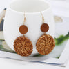 E2002-12 Ear Hook Deep Cake Bamboo Vine Handmade Woven Earrings Bosomia Style Earrings