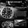 OCHSTIN 7019A Multifunctional Quartz Waterproof Luminous Steel Strap Men Watch(Black+Silver)
