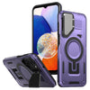 For Samsung Galaxy A14 4G / 5G Shield Frame Holder MagSafe Phone Case(Purple)