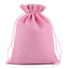 50 PCS Multi size Linen Jute Drawstring Gift Bags Sacks Wedding Birthday Party Favors Drawstring Gift Bags, Size:17x23cm(Pink)