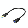USB 3.0 Female To USB 3.0 Male PVC Cable, Length:0.6m(Black)