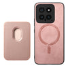 For Xiaomi Redmi K70 / K70 Pro 5G Retro Magsafe Card Bag PU Back Cover Phone Case(Pink)